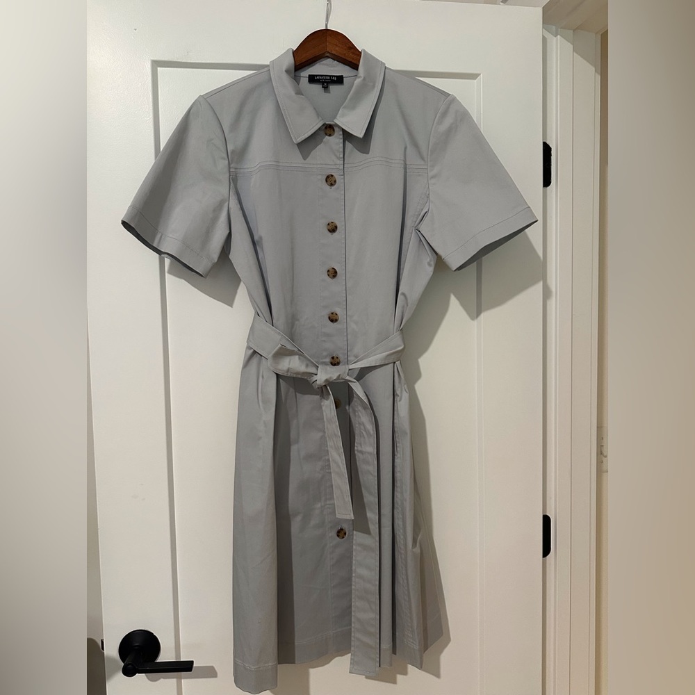Lafayette 148 New York polished cotton shirt dress